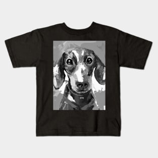 Black and white dachshund Kids T-Shirt